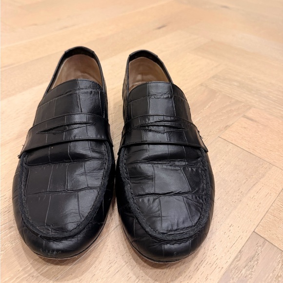 Jamie Haller Black Croc Penny Loafers, size 40 (9/9.5), very good condition - Picture 5 of 14